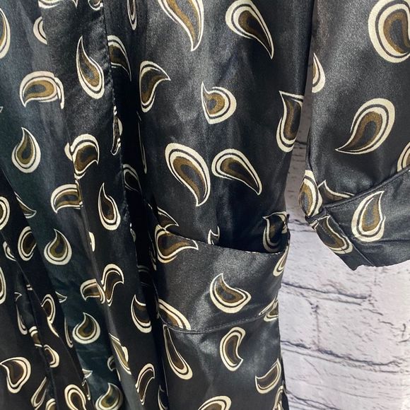 Robert Louis Silk Paisley Print Unisex Silky Robe - Picture 6 of 14